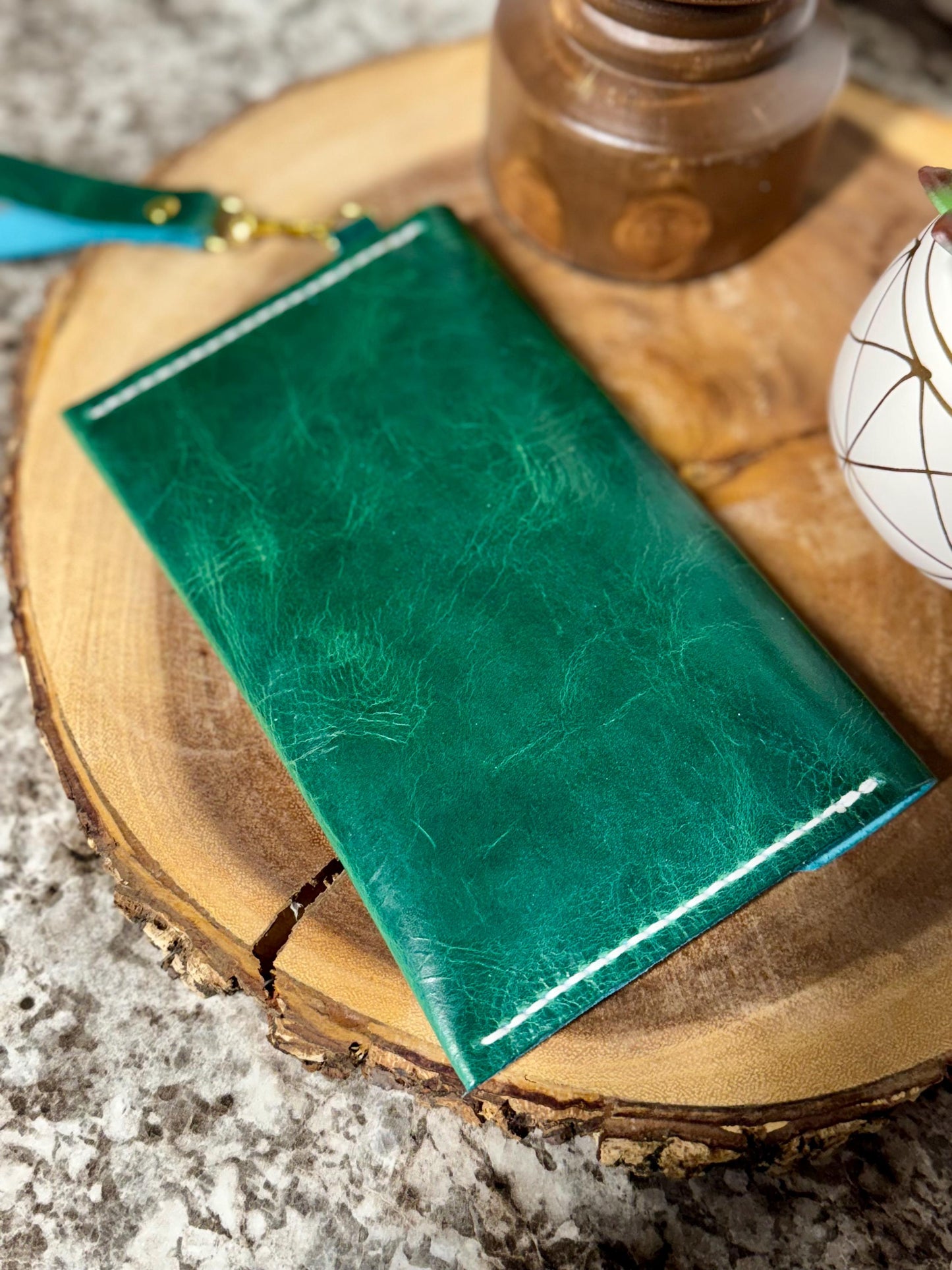 Handmade Leather Wristlet Clutch - Stylish, Functional, and Durable