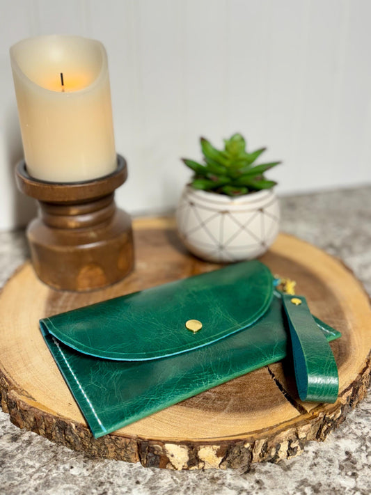Handmade Leather Wristlet Clutch - Stylish, Functional, and Durable