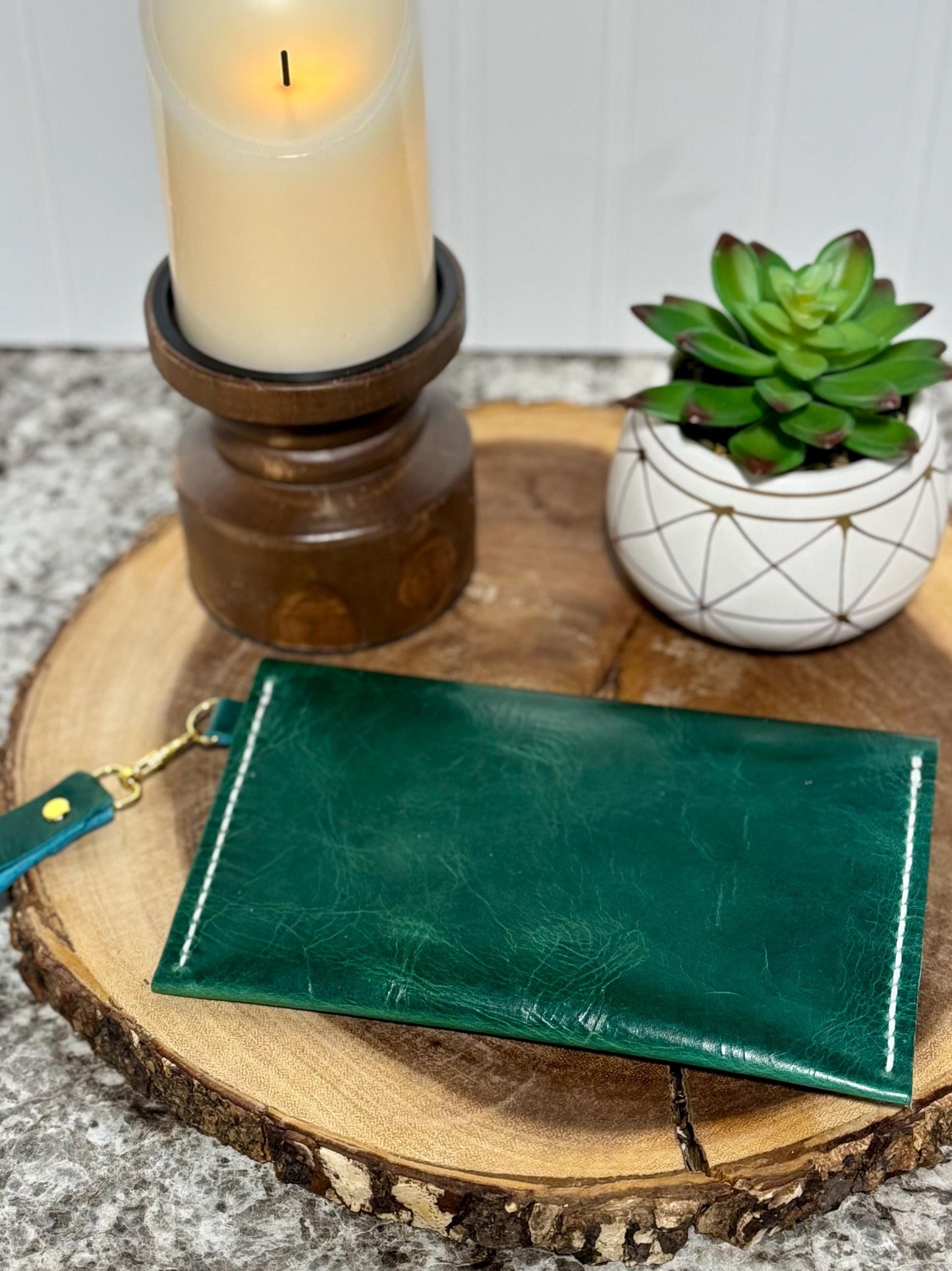 Handmade Leather Wristlet Clutch - Stylish, Functional, and Durable